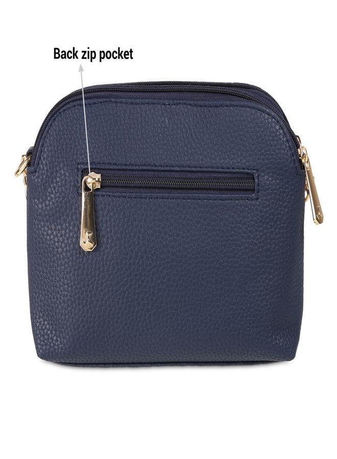 Mochi Women's Blue Stylish Faux Leather Sling Bag (66-537) - Image 4